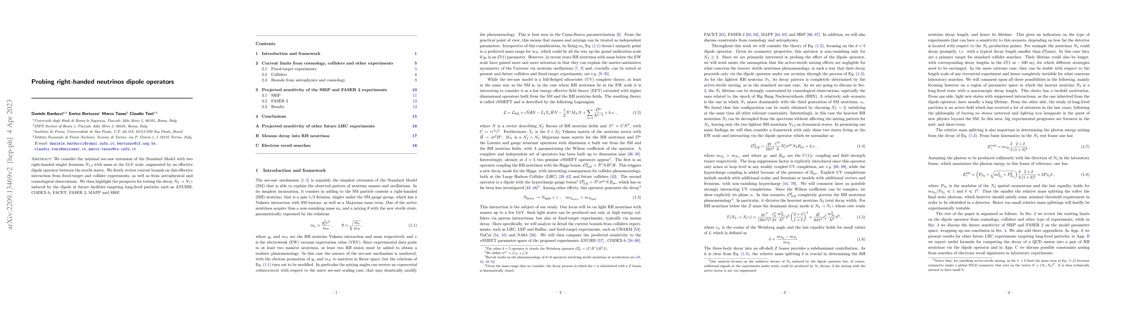 Thumbnail for Probing right-handed neutrinos dipole operators
