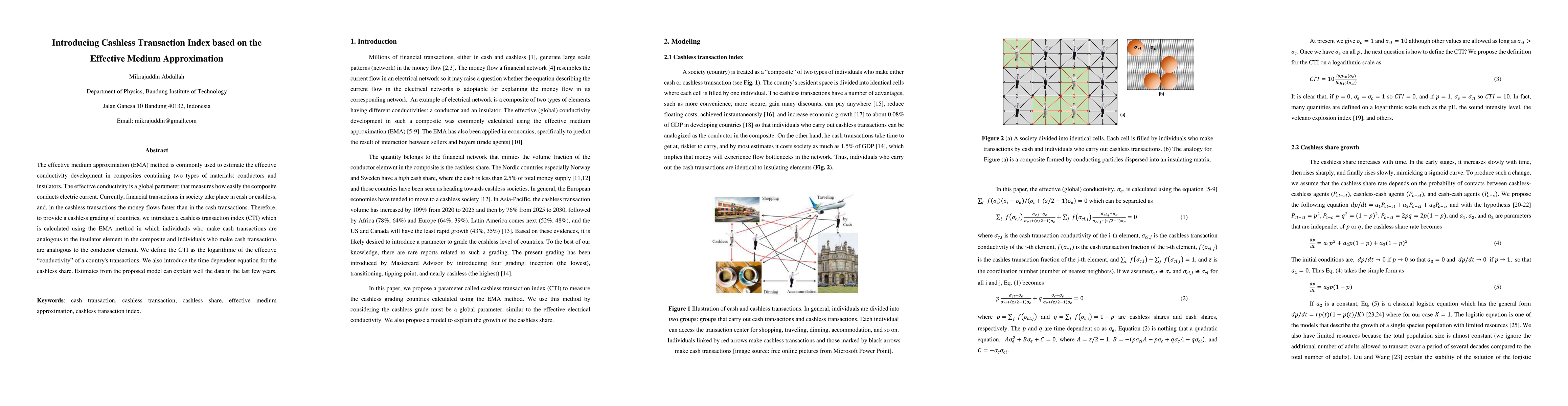 Thumbnail for Introducing Cashless Transaction Index based on the Effective Medium
  Approximation