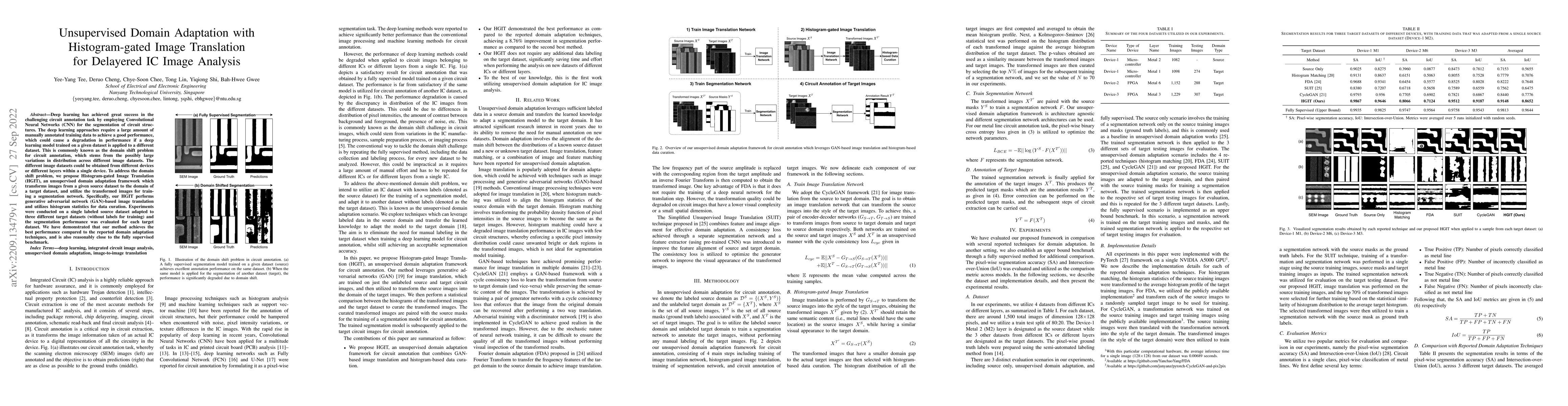 Thumbnail for Unsupervised Domain Adaptation with Histogram-gated Image Translation
  for Delayered IC Image Analysis