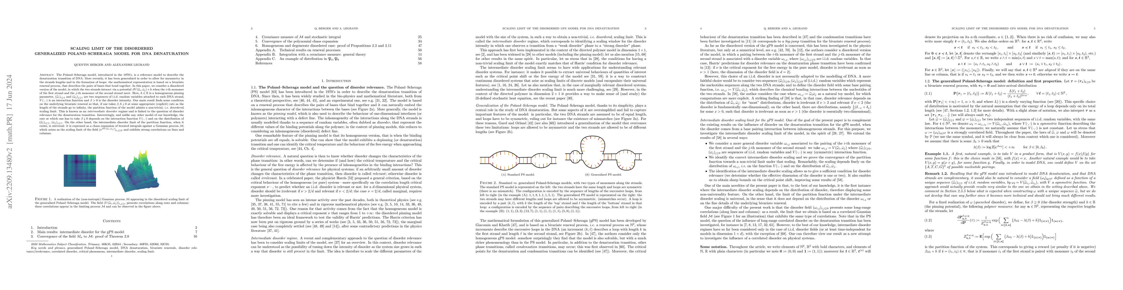 Thumbnail for Scaling limit of the disordered generalized Poland--Scheraga model for
  DNA denaturation