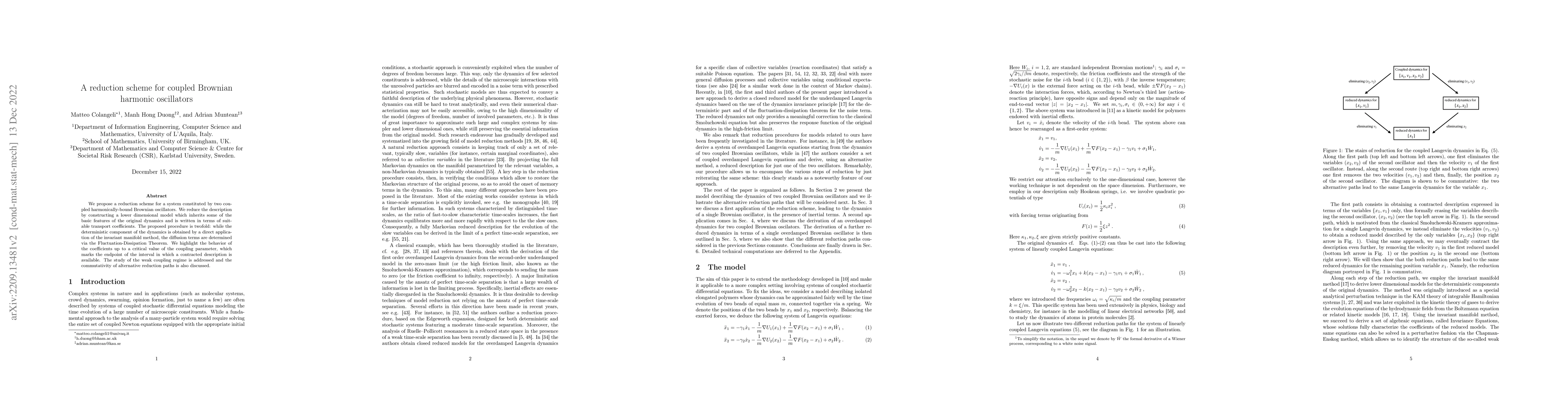 Thumbnail for A reduction scheme for coupled Brownian harmonic oscillators