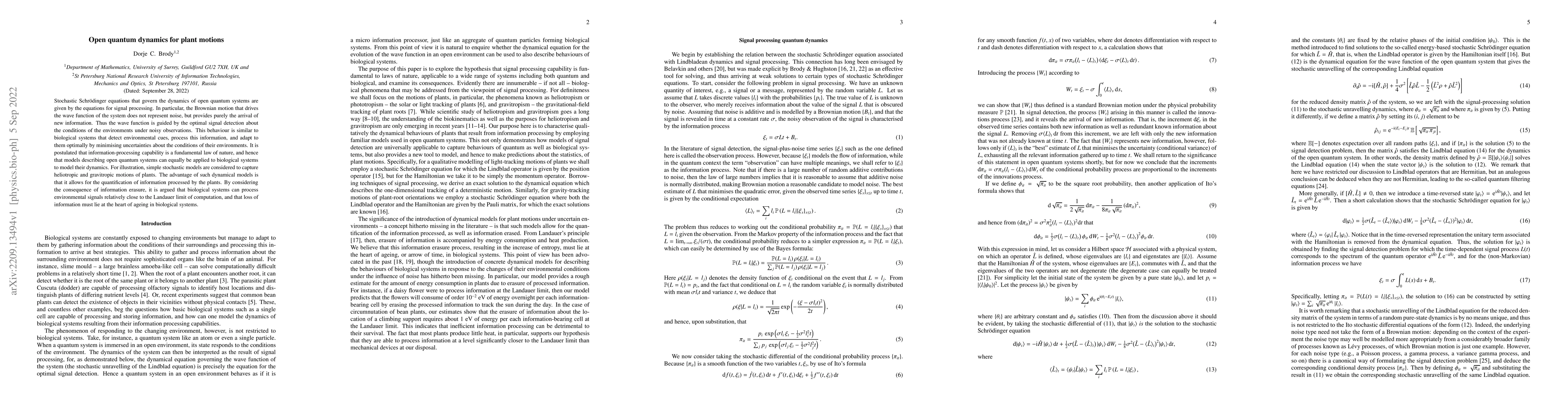 Thumbnail for Open quantum dynamics for plant motions