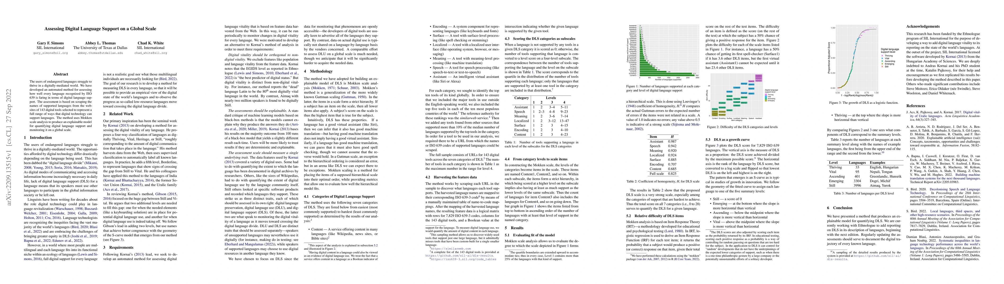 Thumbnail for Assessing Digital Language Support on a Global Scale