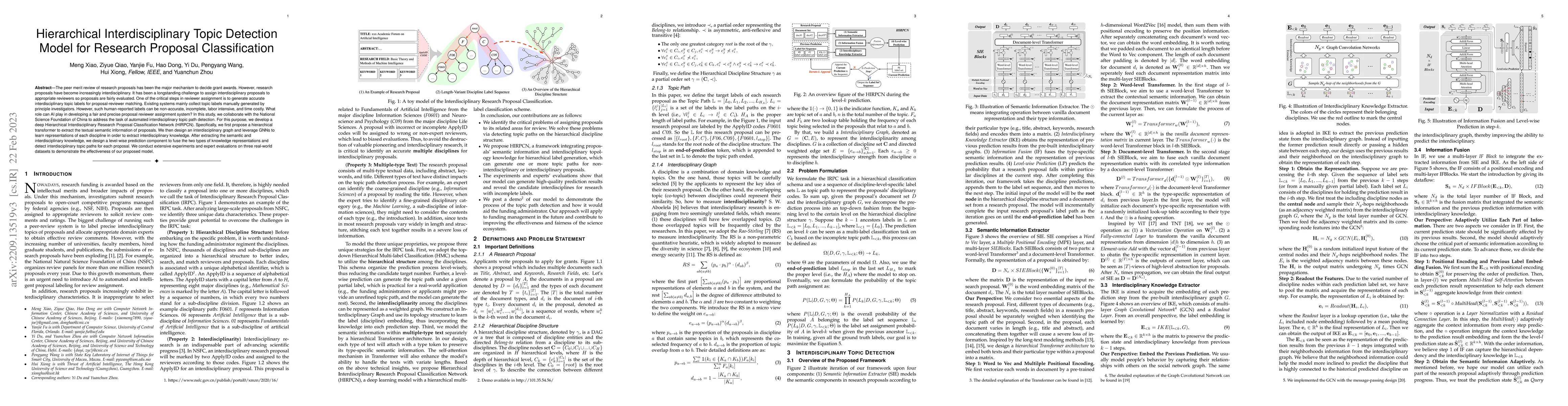 Thumbnail for Hierarchical Interdisciplinary Topic Detection Model for Research
  Proposal Classification