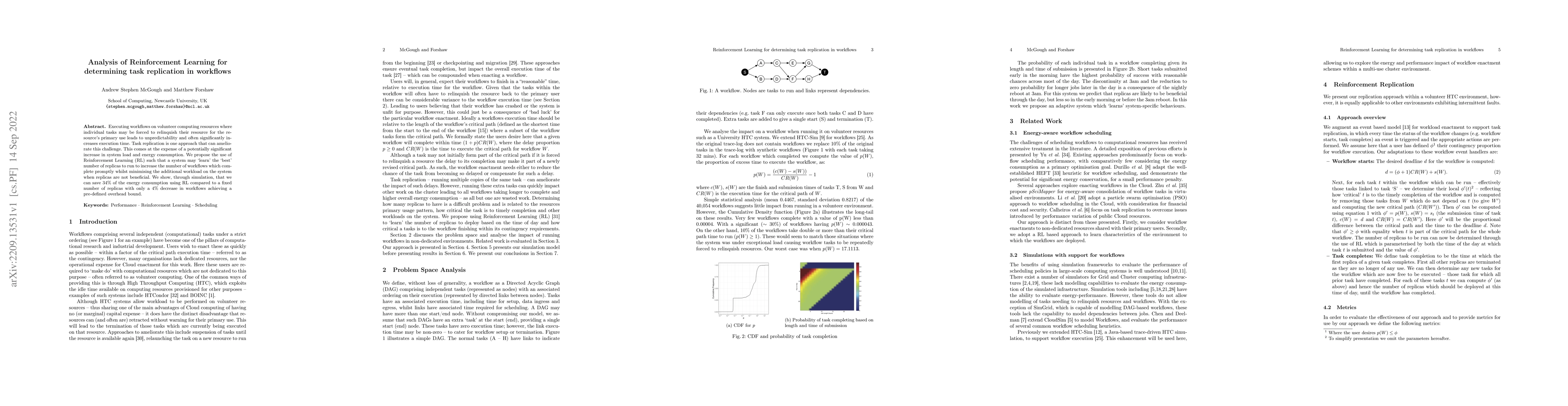 Thumbnail for Analysis of Reinforcement Learning for determining task replication in
  workflows
