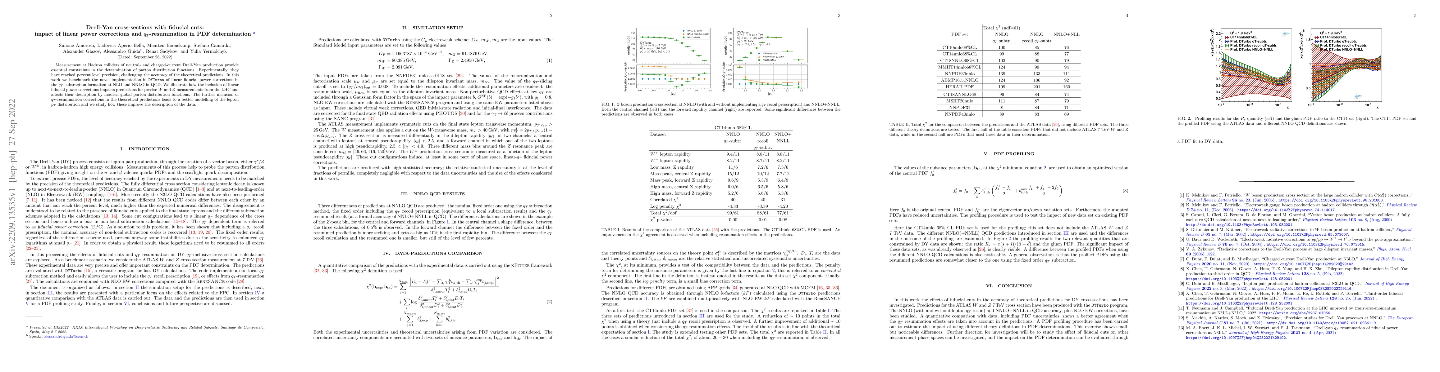 Thumbnail for Drell-Yan cross-sections with fiducial cuts: impact of linear power
  corrections and $q_T$-resummation in PDF determination