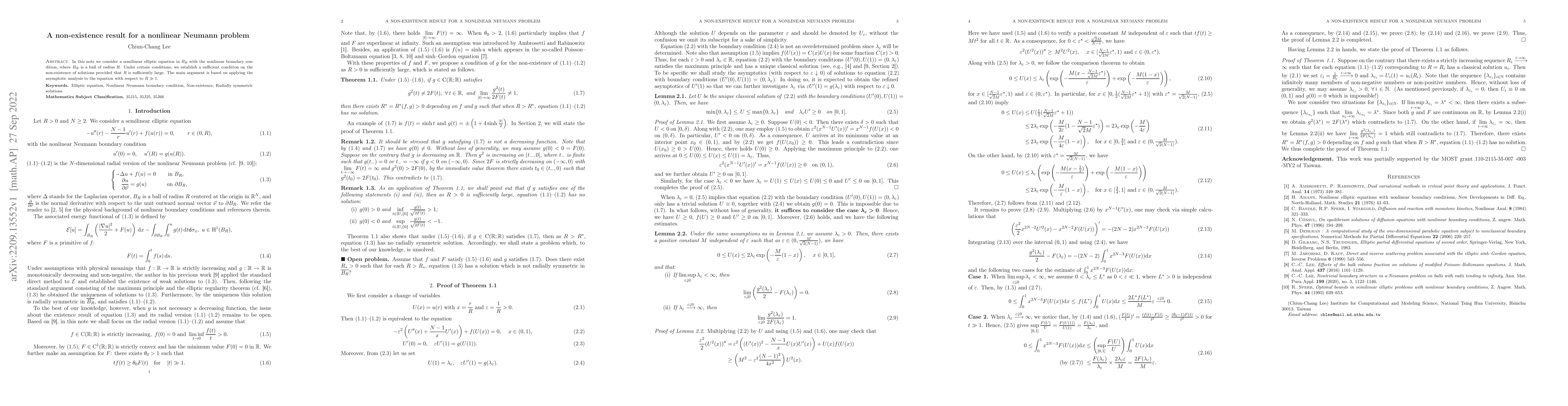 Thumbnail for A non-existence result for a nonlinear Neumann problem