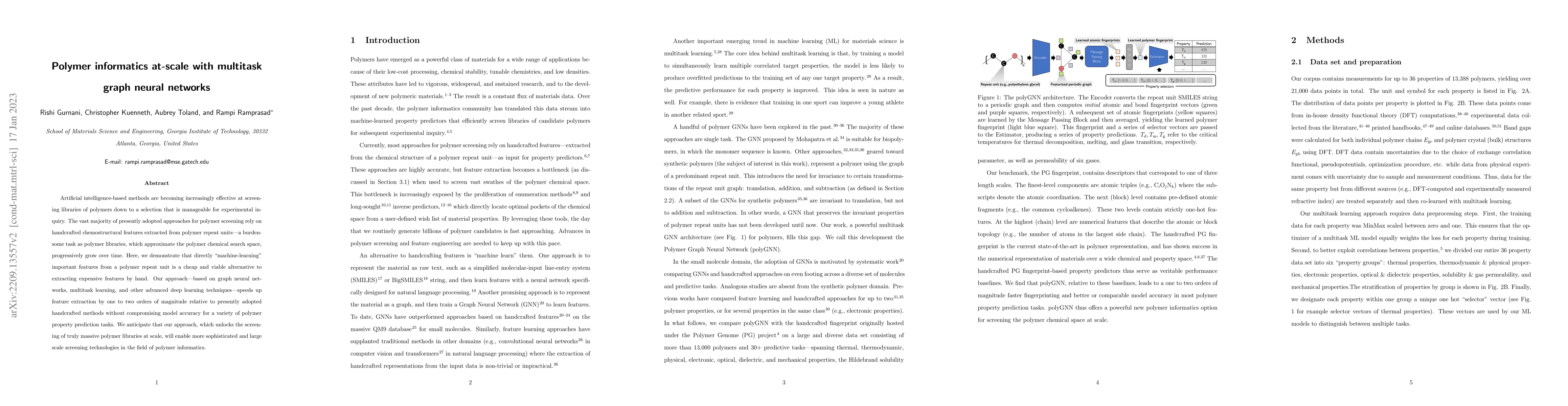 Thumbnail for Polymer informatics at-scale with multitask graph neural networks