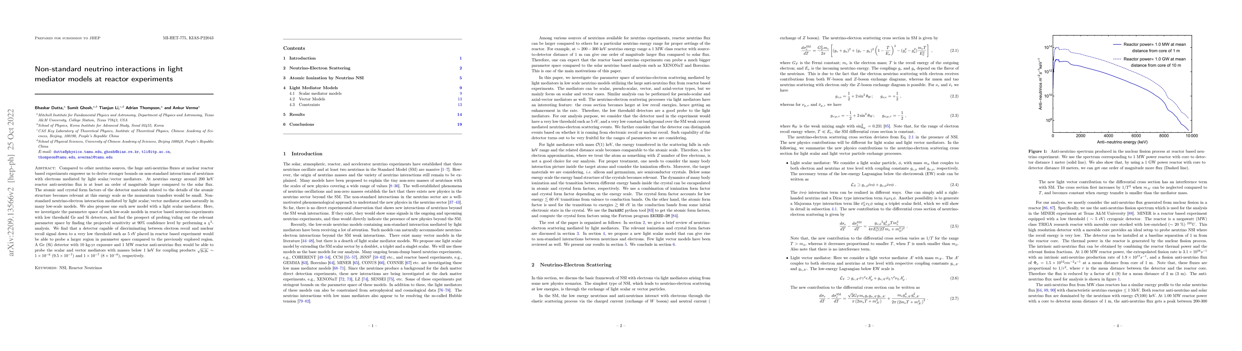 Thumbnail for Non-standard neutrino interactions in light mediator models at reactor
  experiments