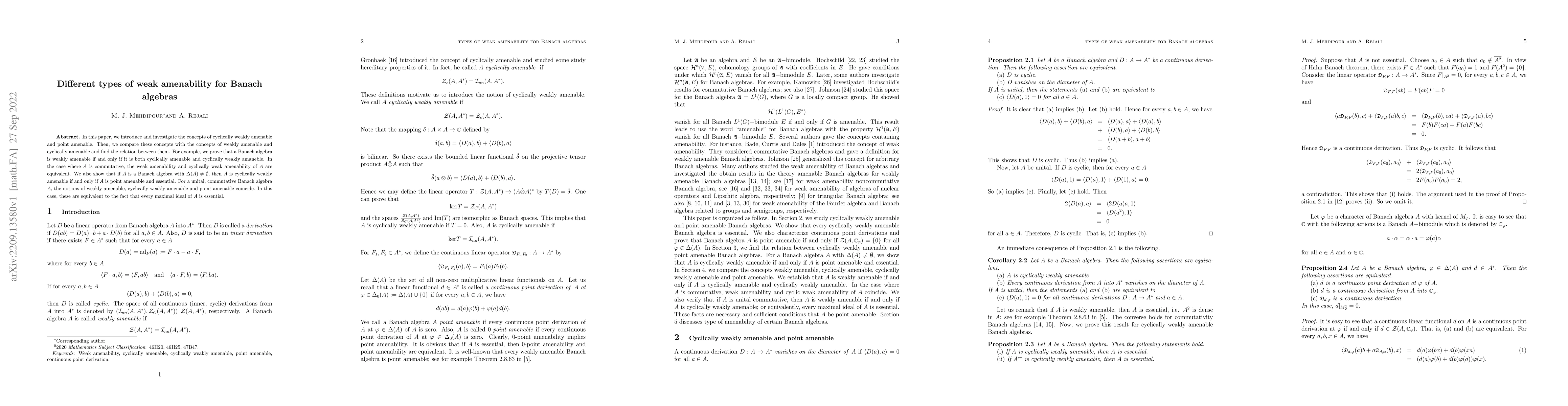 Thumbnail for Different types of weak amenability for Banach algebras