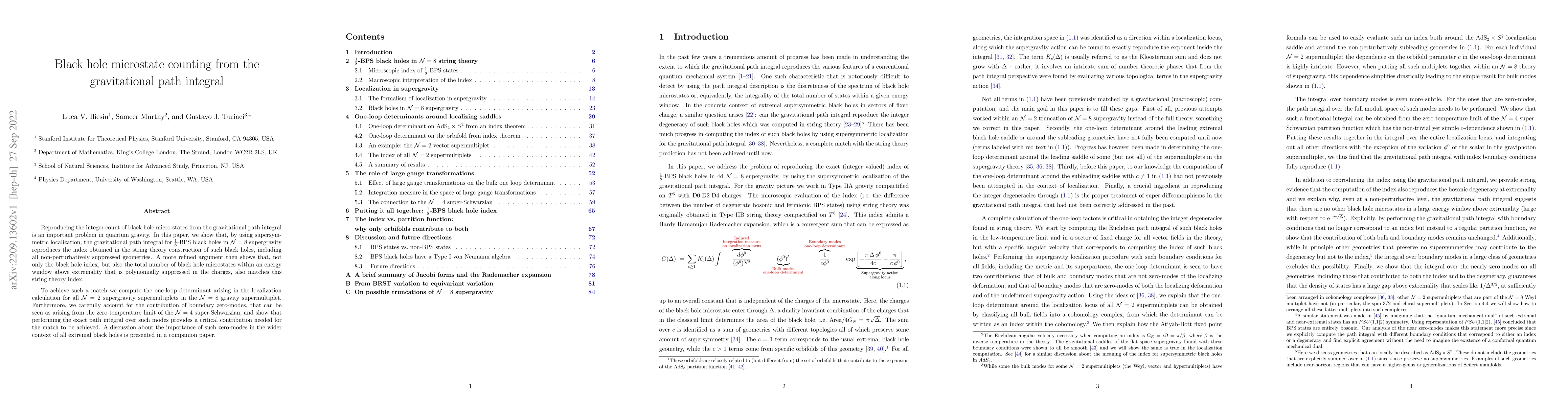 Thumbnail for Black hole microstate counting from the gravitational path integral