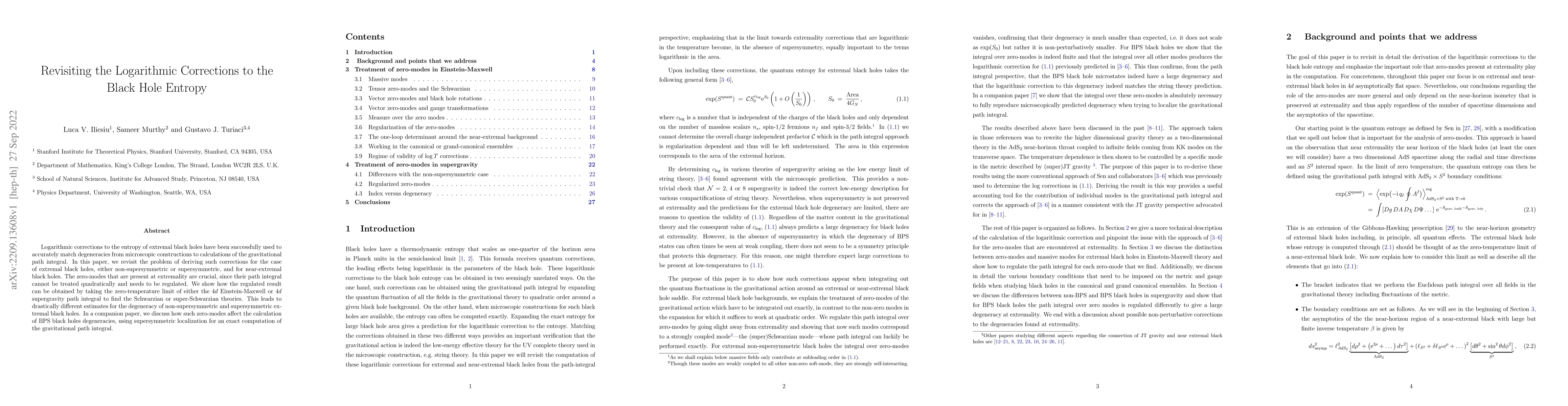 Thumbnail for Revisiting the Logarithmic Corrections to the Black Hole Entropy