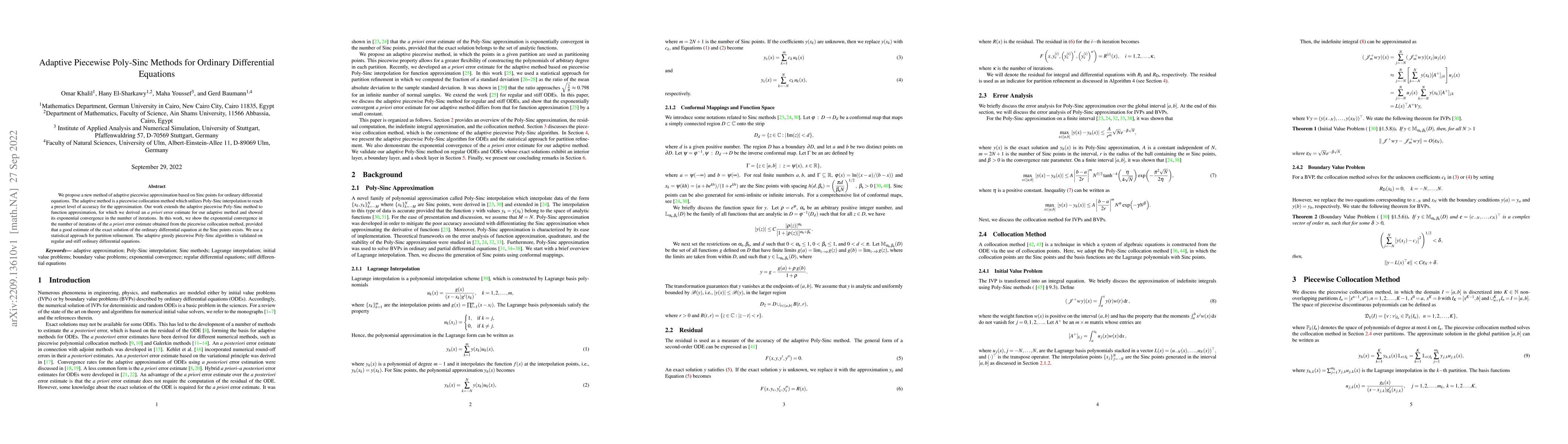Thumbnail for Adaptive Piecewise Poly-Sinc Methods for Ordinary Differential Equations