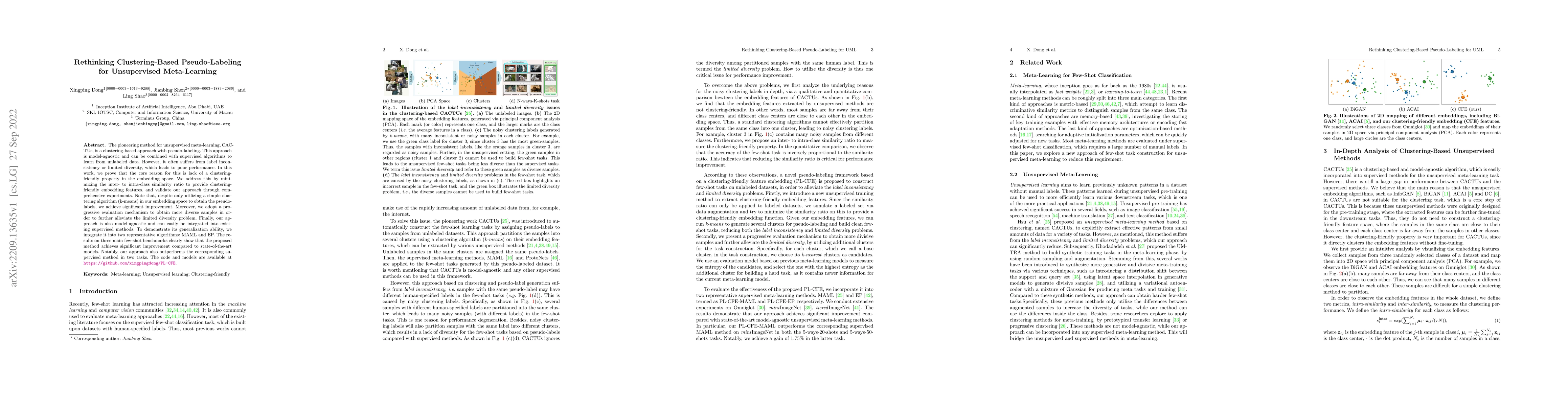 Thumbnail for Rethinking Clustering-Based Pseudo-Labeling for Unsupervised
  Meta-Learning