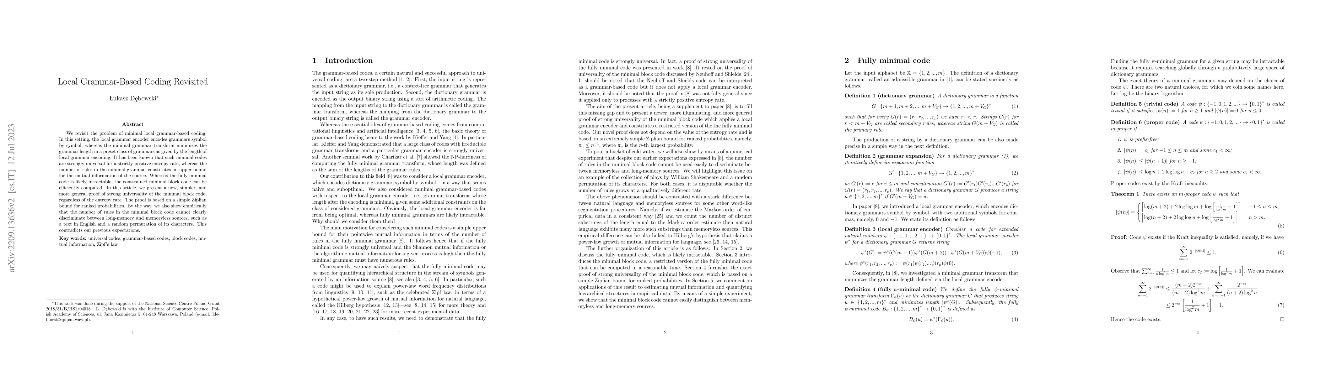 Thumbnail for Local Grammar-Based Coding Revisited