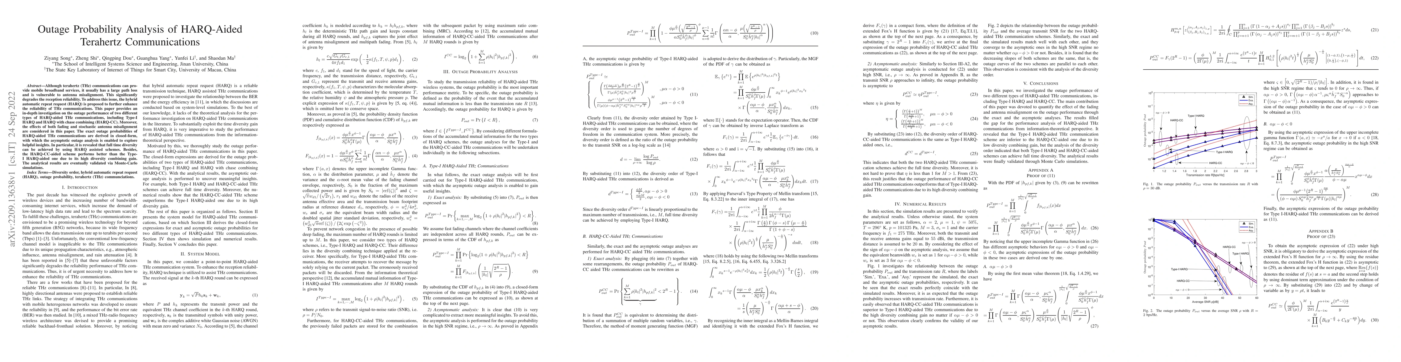 Thumbnail for Outage Probability Analysis of HARQ-Aided Terahertz Communications