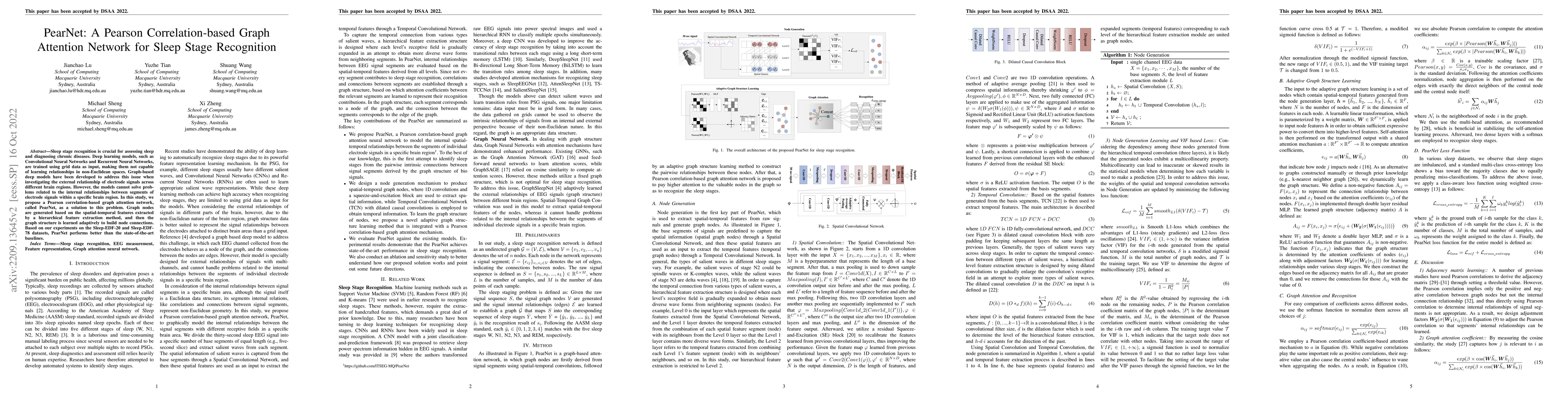 Thumbnail for PearNet: A Pearson Correlation-based Graph Attention Network for Sleep
  Stage Recognition