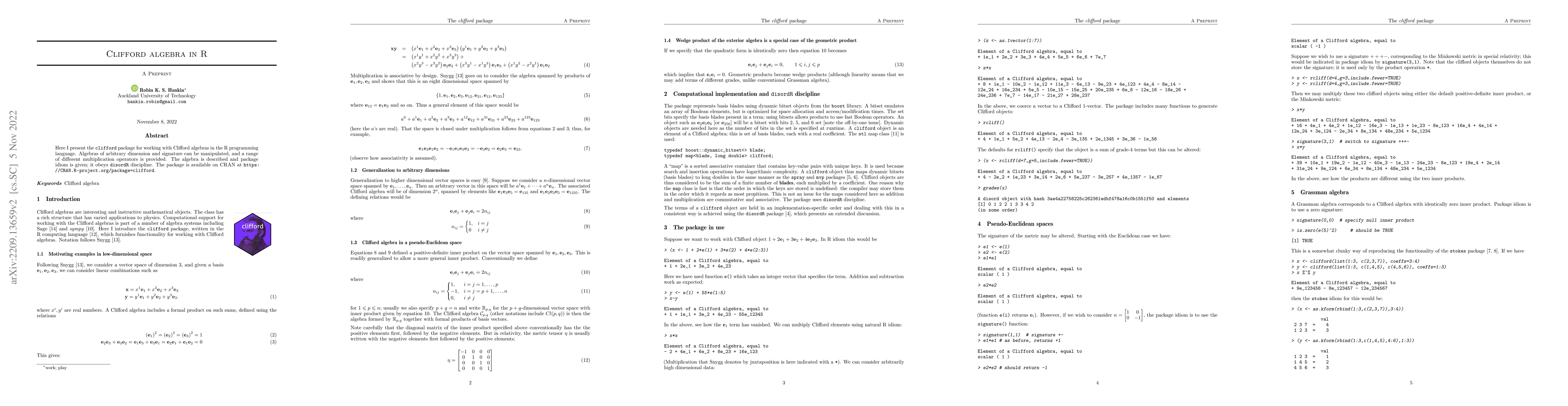 Thumbnail for Clifford algebra in R