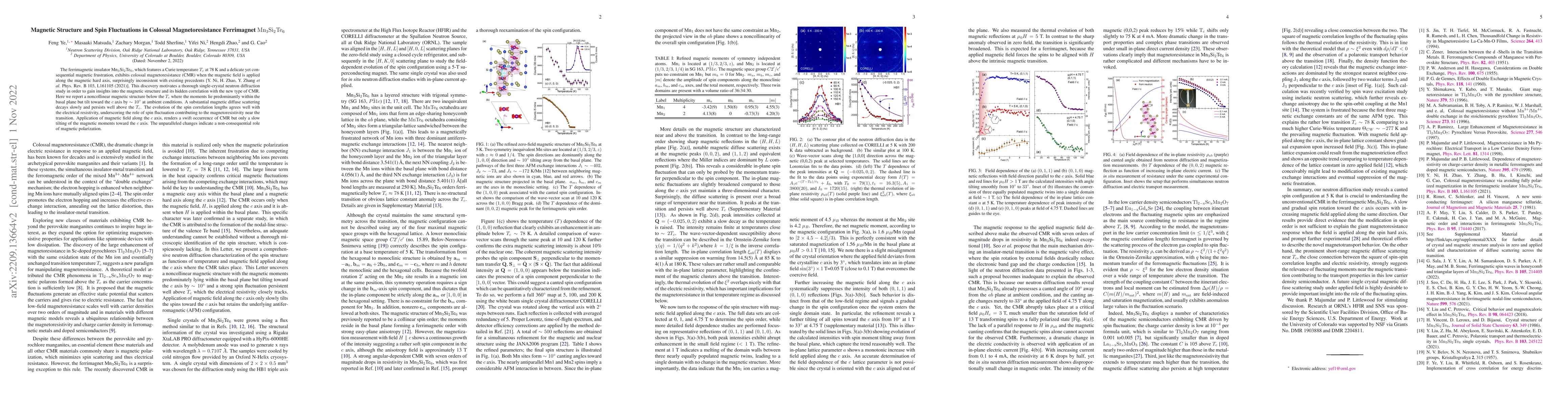 Thumbnail for Magnetic Structure and Spin Fluctuations in Colossal Magnetoresistance
  Ferrimagnet Mn3Si2Te6