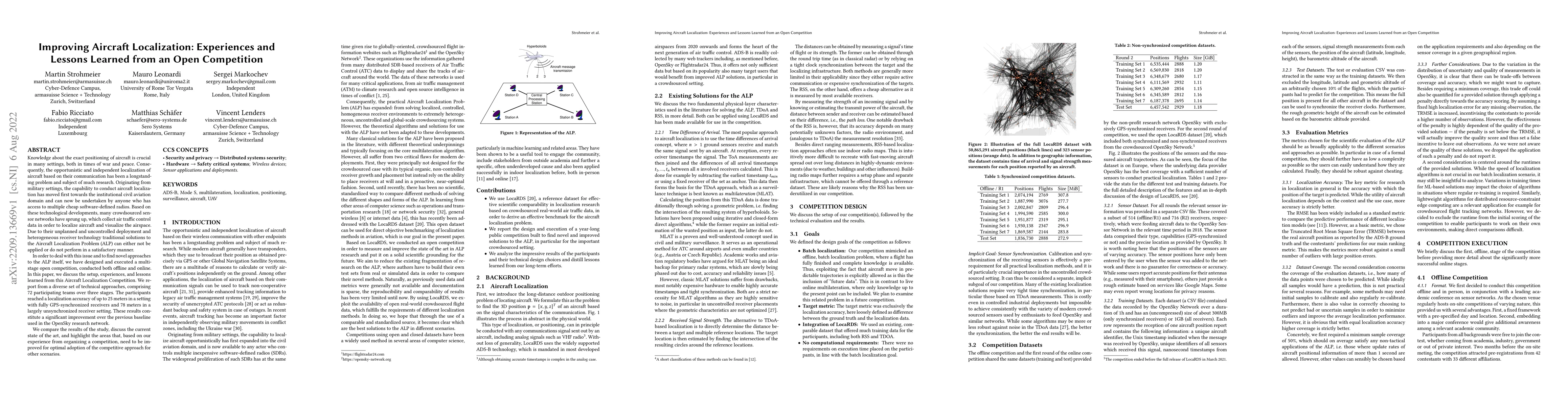 Thumbnail for Improving Aircraft Localization: Experiences and Lessons Learned from an
  Open Competition