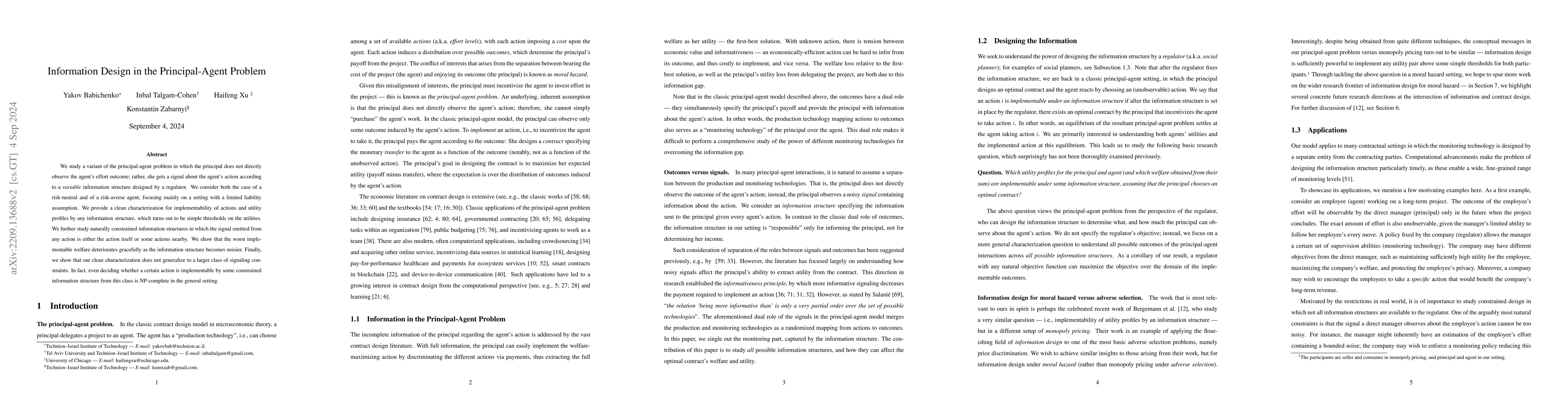 Thumbnail for Information Design in the Principal-Agent Problem