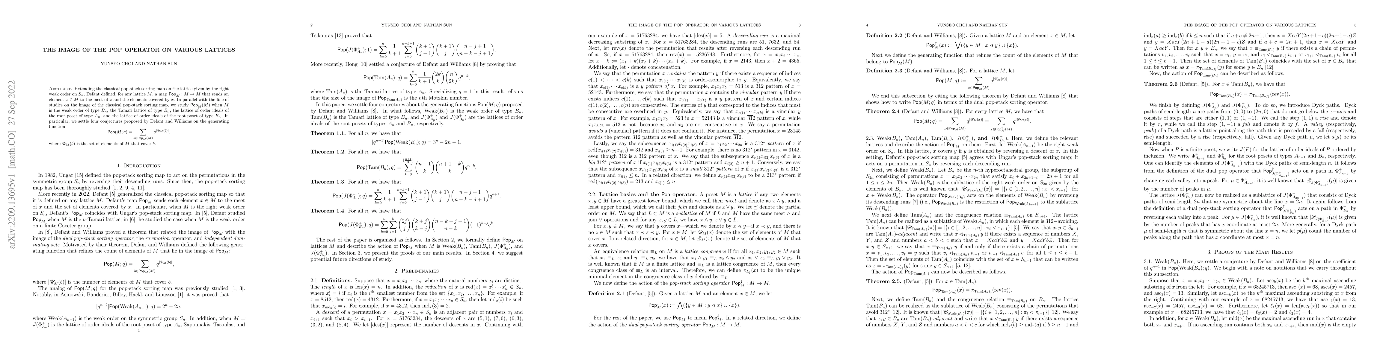 Thumbnail for The Image of the Pop Operator on Various Lattices