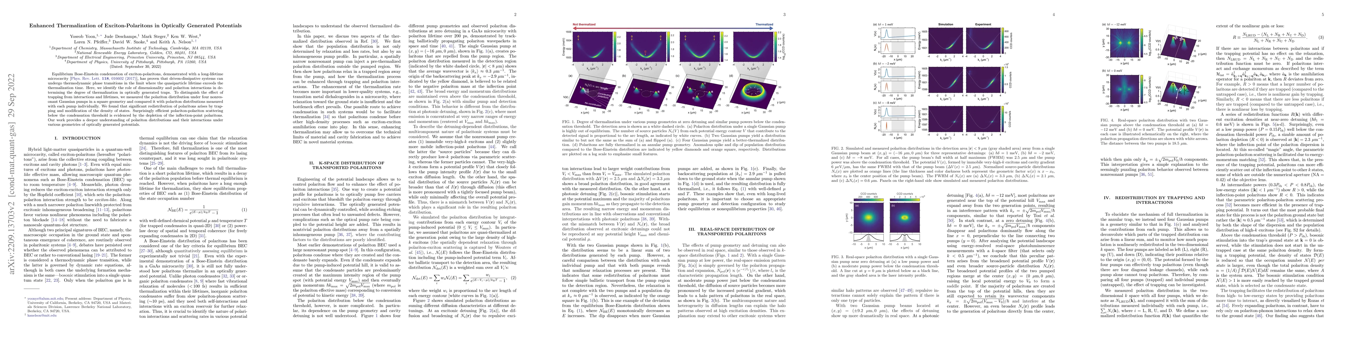 Thumbnail for Enhanced thermalization of exciton-polaritons in optically generated
  potentials