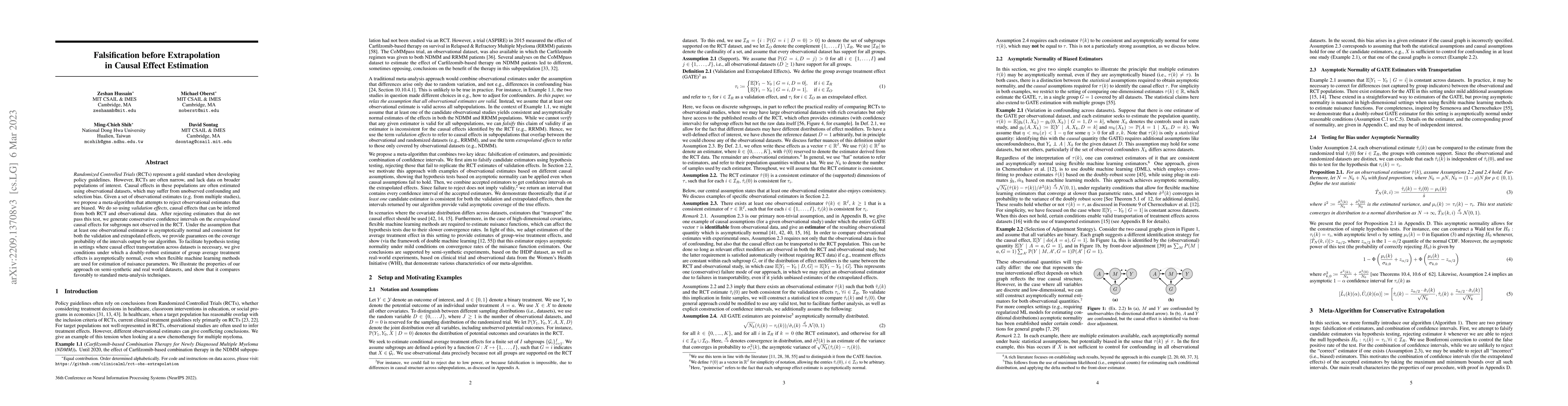 Thumbnail for Falsification before Extrapolation in Causal Effect Estimation