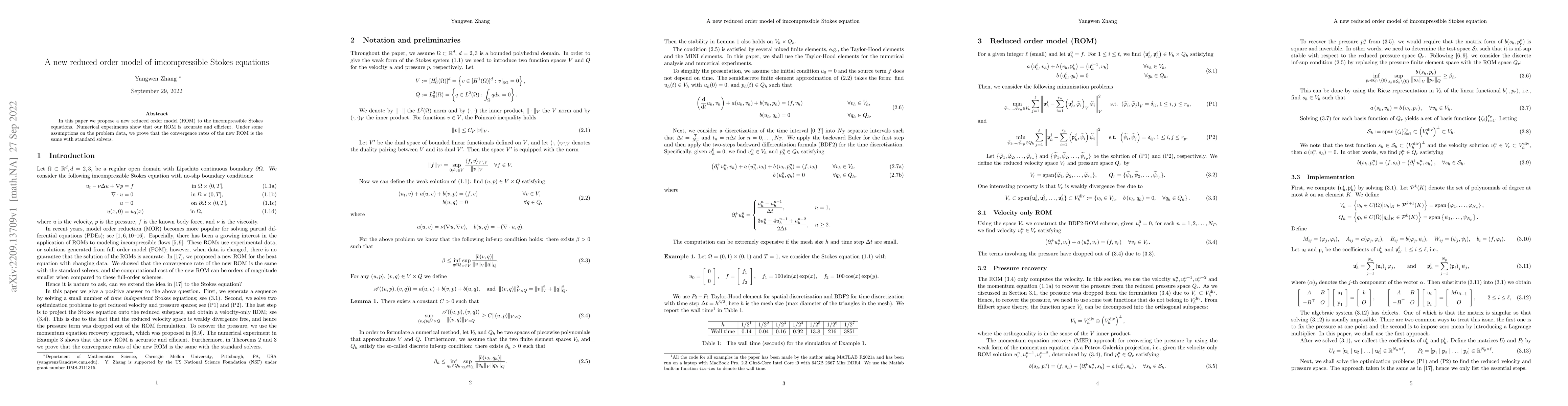 Thumbnail for A new reduced order model of imcompressible Stokes equations