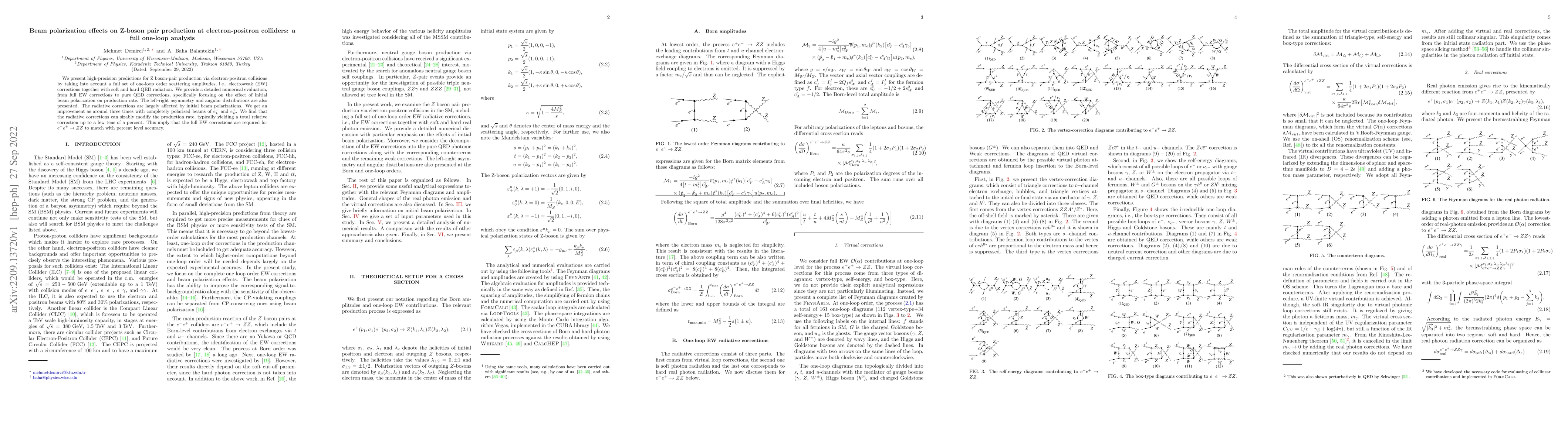Thumbnail for Beam polarization effects on Z-boson pair production at
  electron-positron colliders: a full one-loop analysis