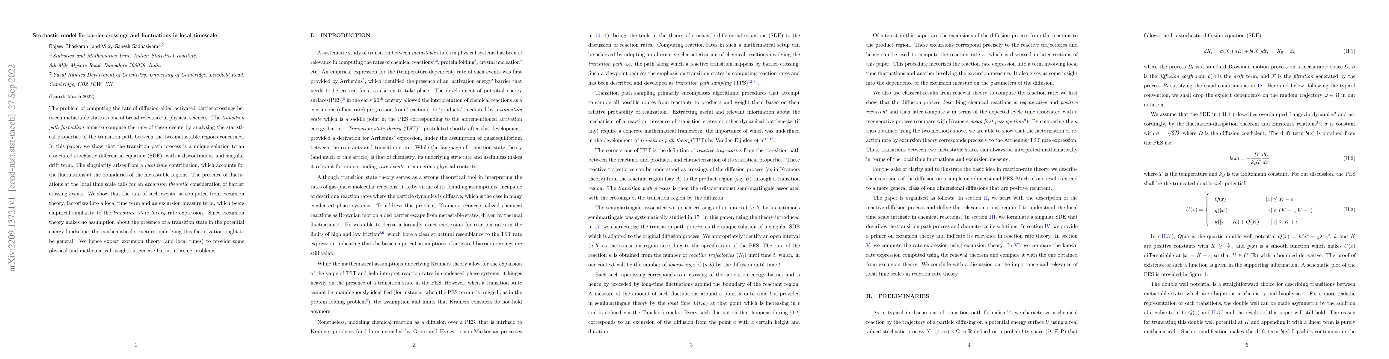 Thumbnail for Stochastic model for barrier crossings and fluctuations in local
  timescale