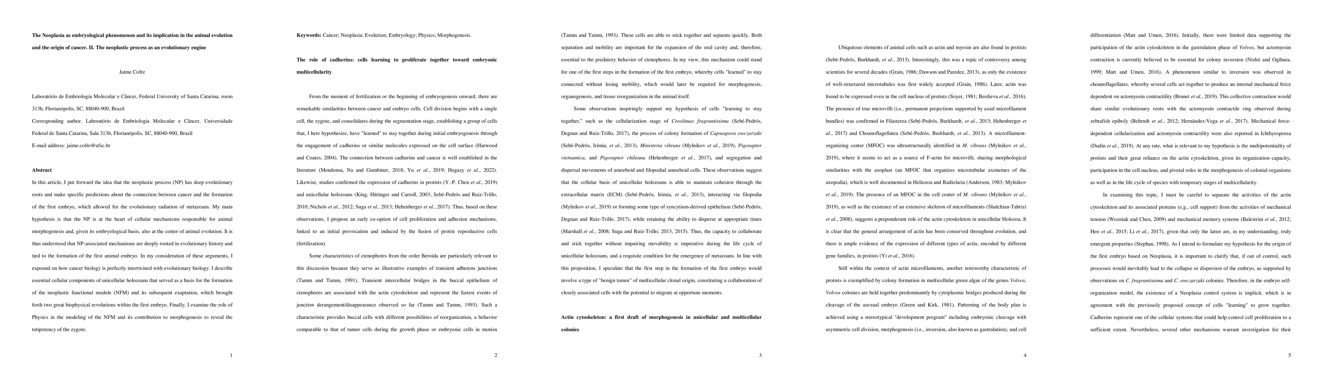 Thumbnail for The Neoplasia as embryological phenomenon and its implication in the
  animal evolution and the origin of cancer. II. The neoplastic process as an
  evolutionary engine