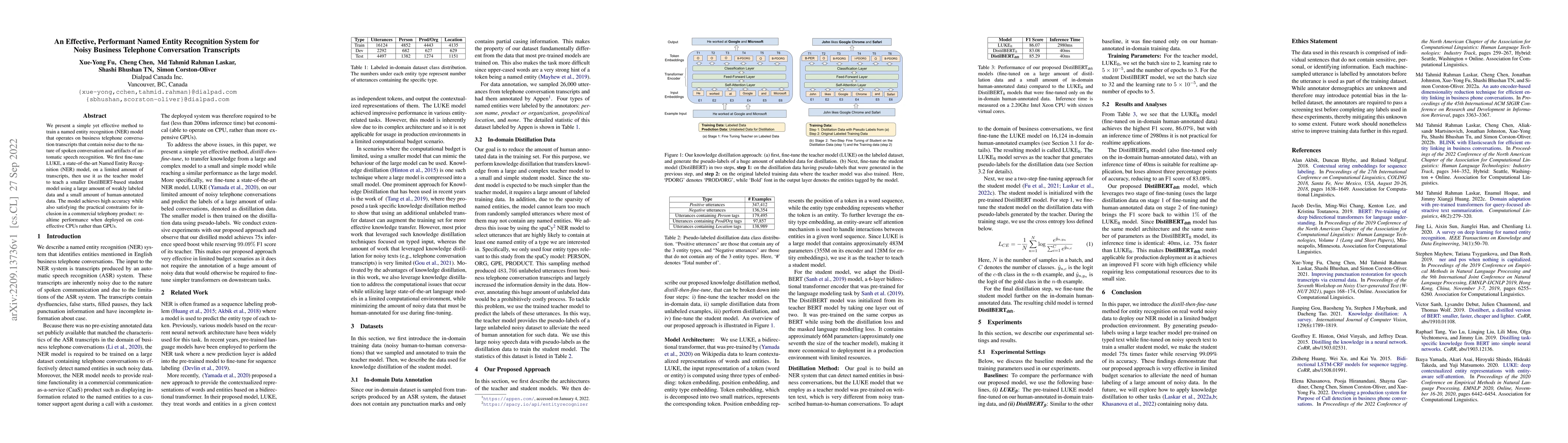 Thumbnail for An Effective, Performant Named Entity Recognition System for Noisy
  Business Telephone Conversation Transcripts