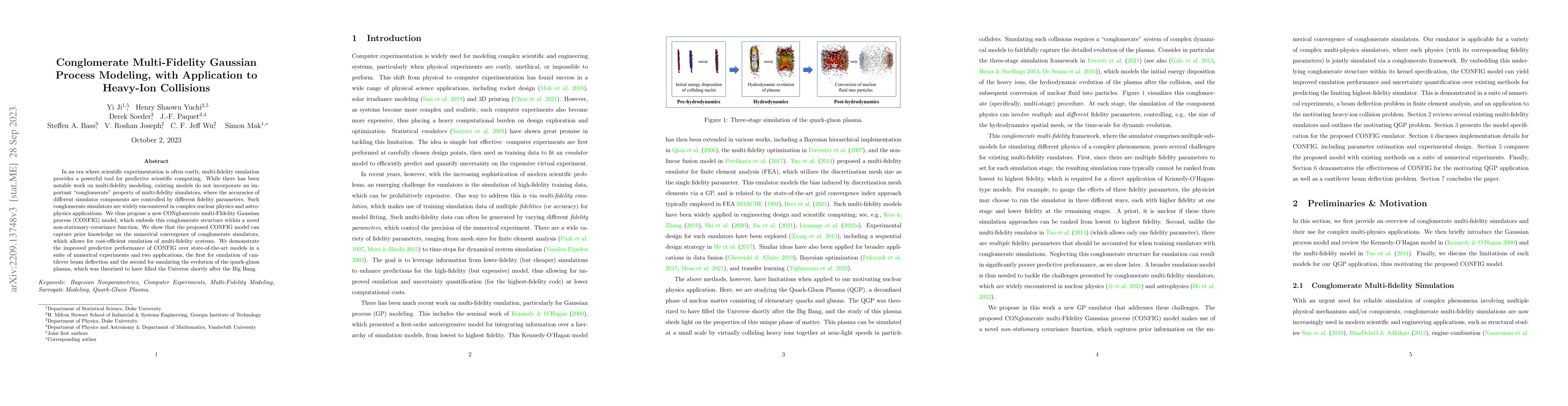 Thumbnail for Conglomerate Multi-Fidelity Gaussian Process Modeling, with Application
  to Heavy-Ion Collisions