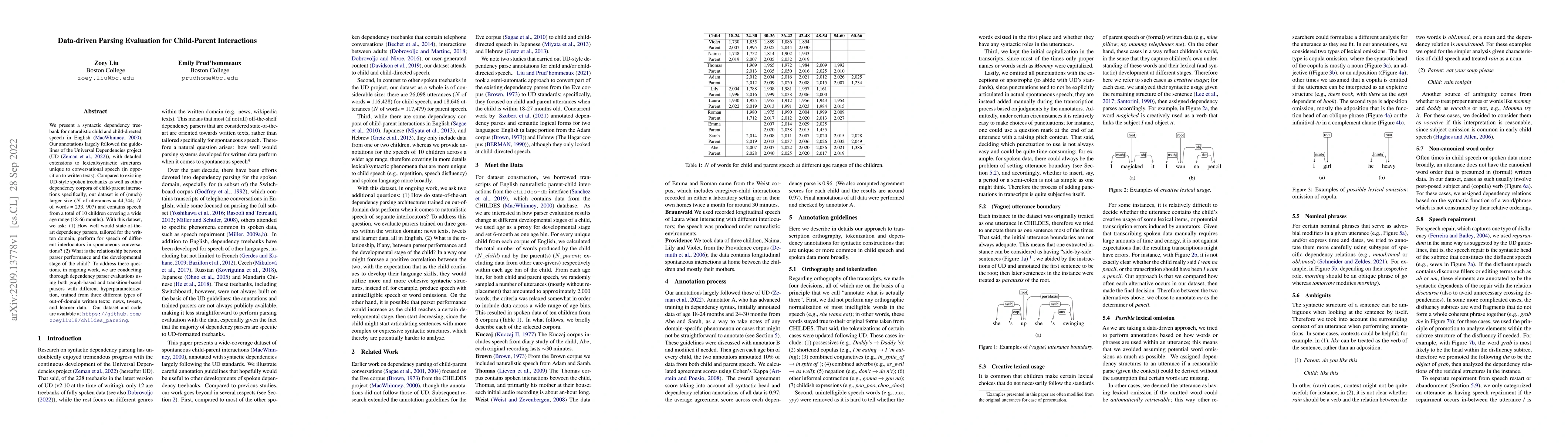 Thumbnail for Data-driven Parsing Evaluation for Child-Parent Interactions