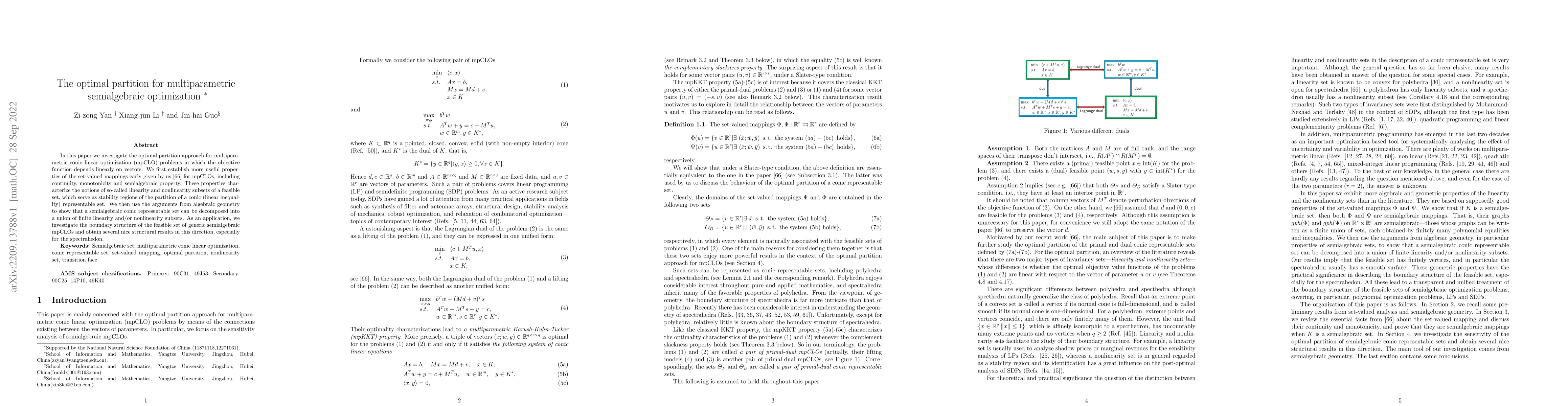 Thumbnail for The optimal partition for multiparametric semialgebraic optimization