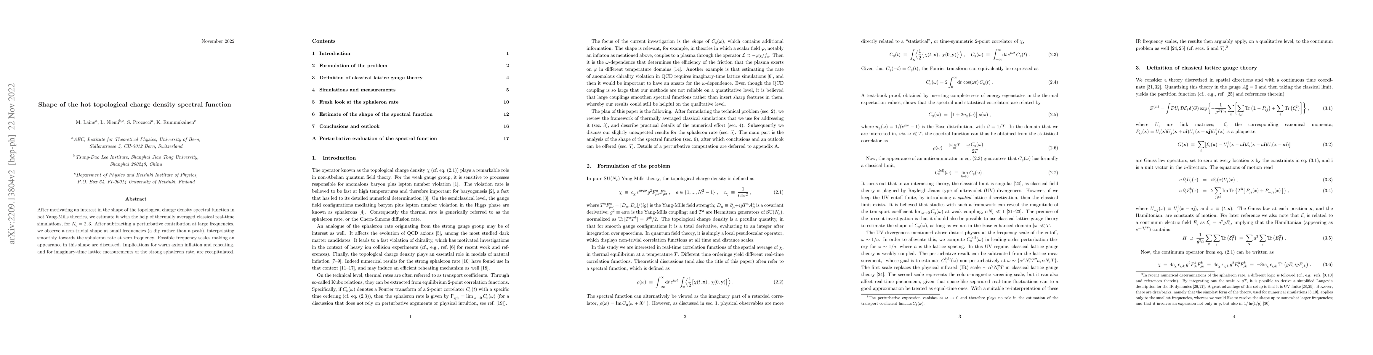 Thumbnail for Shape of the hot topological charge density spectral function