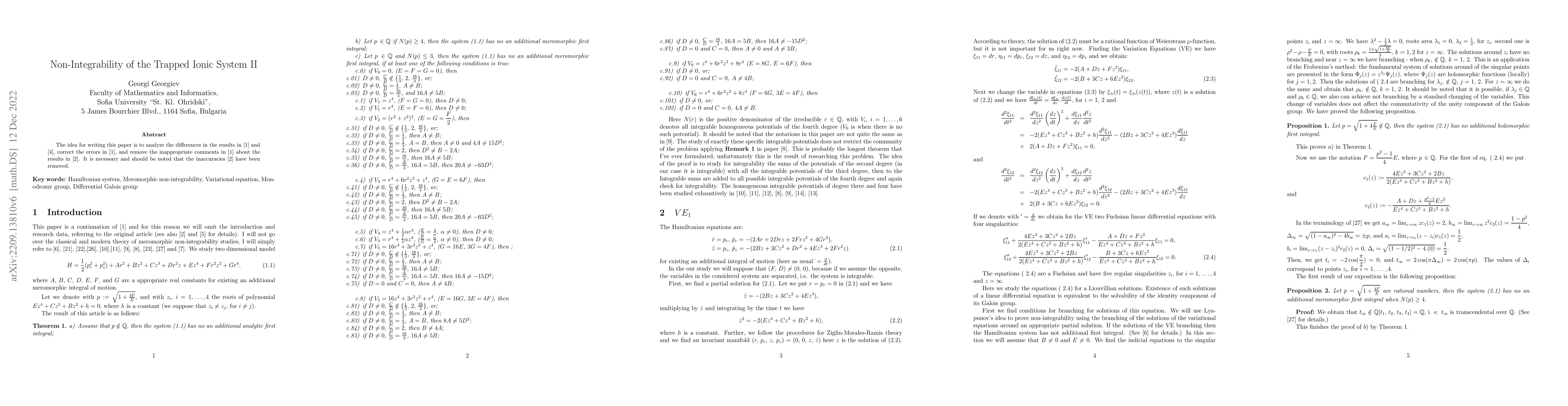 Thumbnail for Non-Integrability of the Trapped Ionic System II