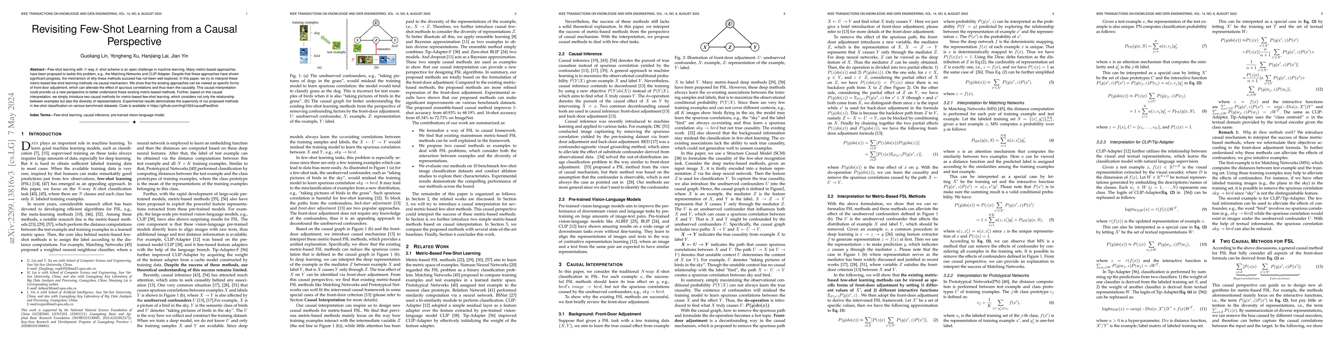 Thumbnail for Revisiting Few-Shot Learning from a Causal Perspective