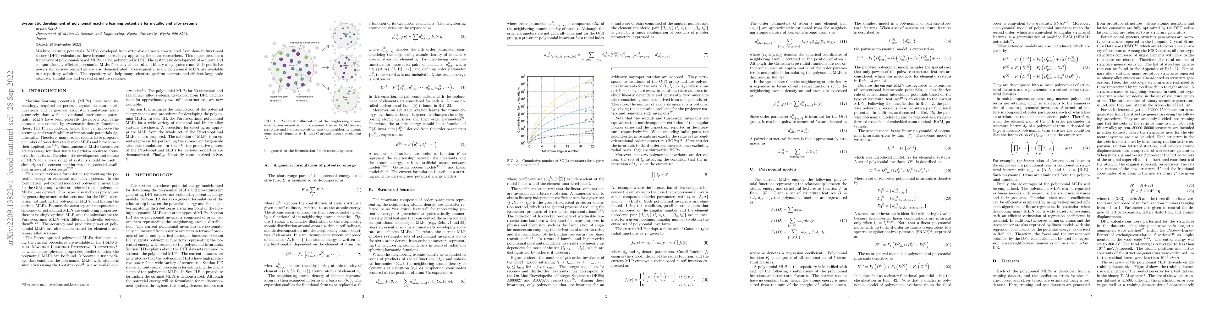 Thumbnail for Systematic development of polynomial machine learning potentials for
  metallic and alloy systems