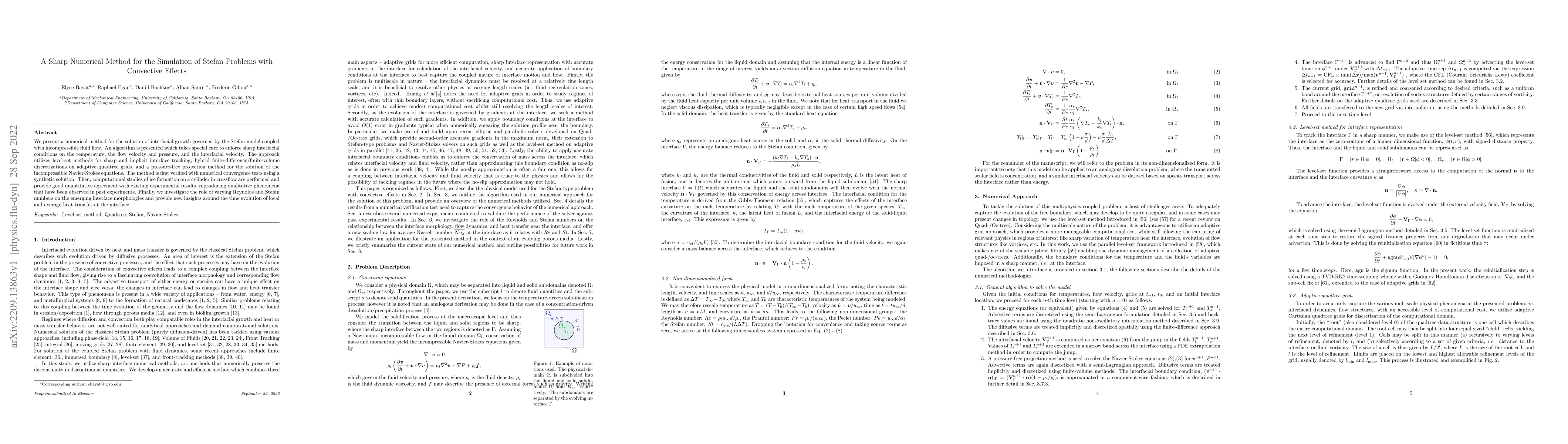 Thumbnail for A Sharp Numerical Method for the Simulation of Stefan Problems with
  Convective Effects