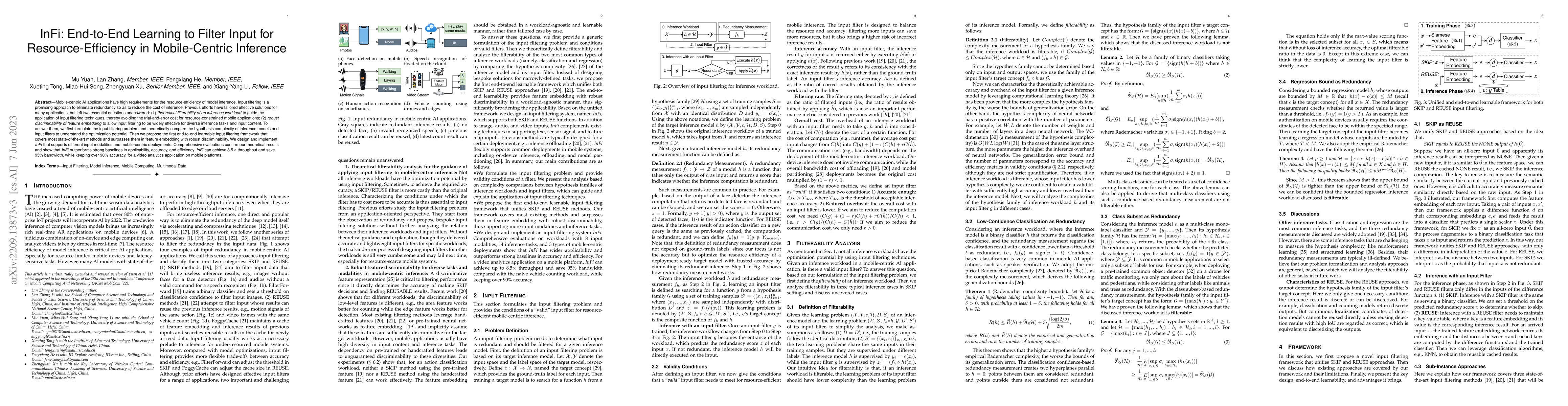 Thumbnail for InFi: End-to-End Learning to Filter Input for Resource-Efficiency in
  Mobile-Centric Inference