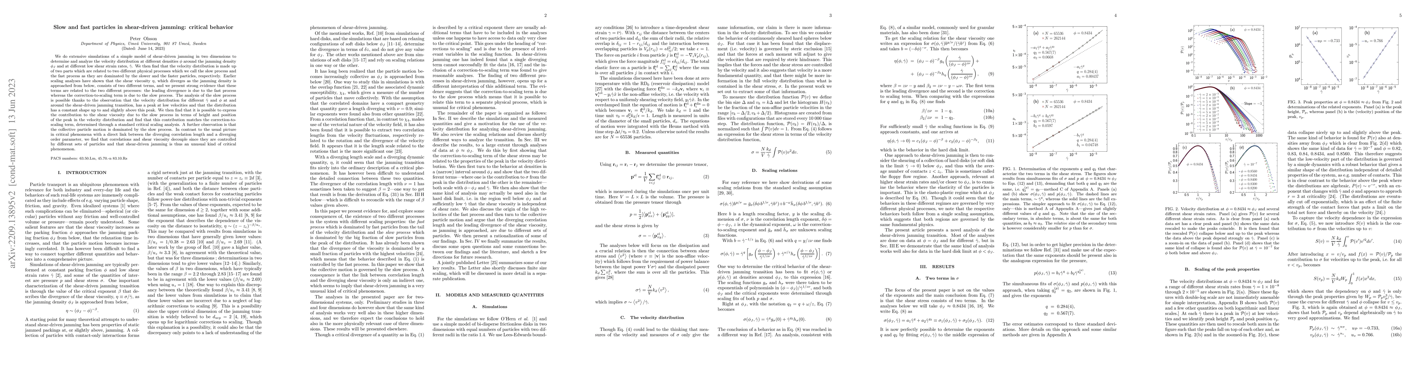 Thumbnail for Slow and fast particles in shear-driven jamming: critical behavior