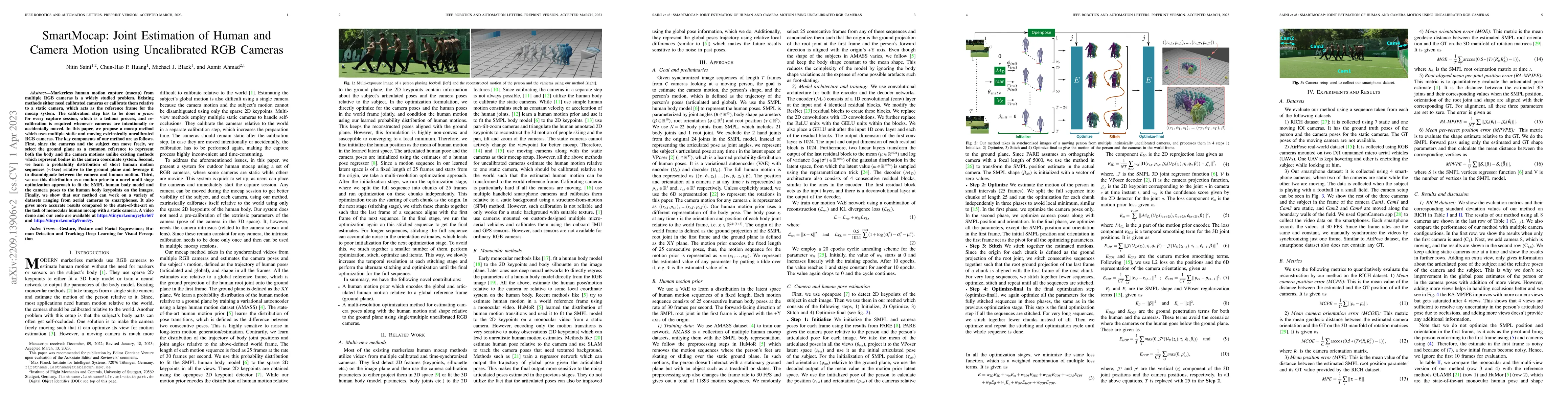 Thumbnail for SmartMocap: Joint Estimation of Human and Camera Motion using
  Uncalibrated RGB Cameras