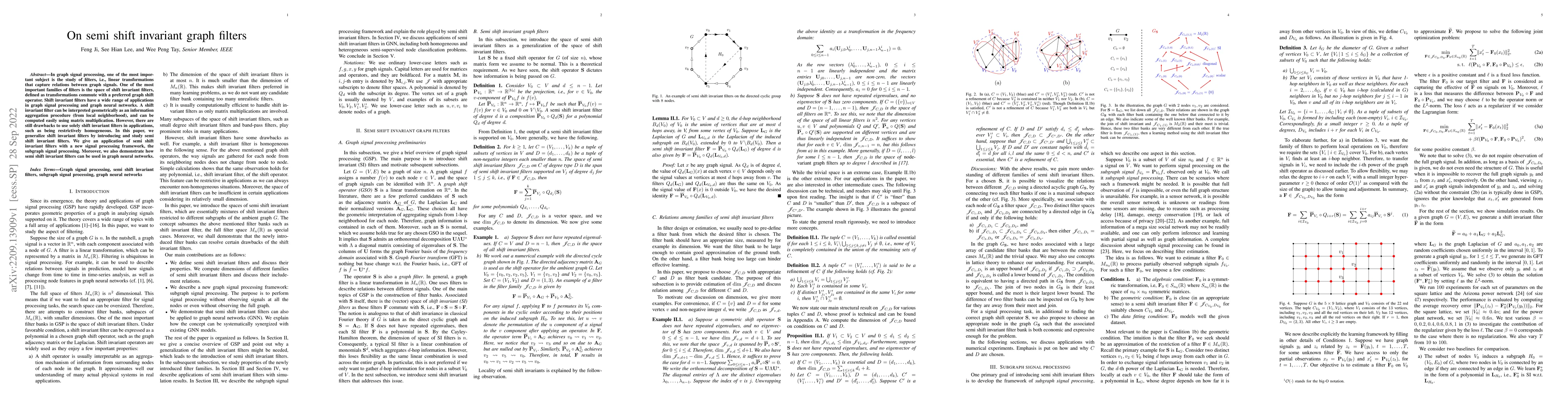 Thumbnail for On semi shift invariant graph filters