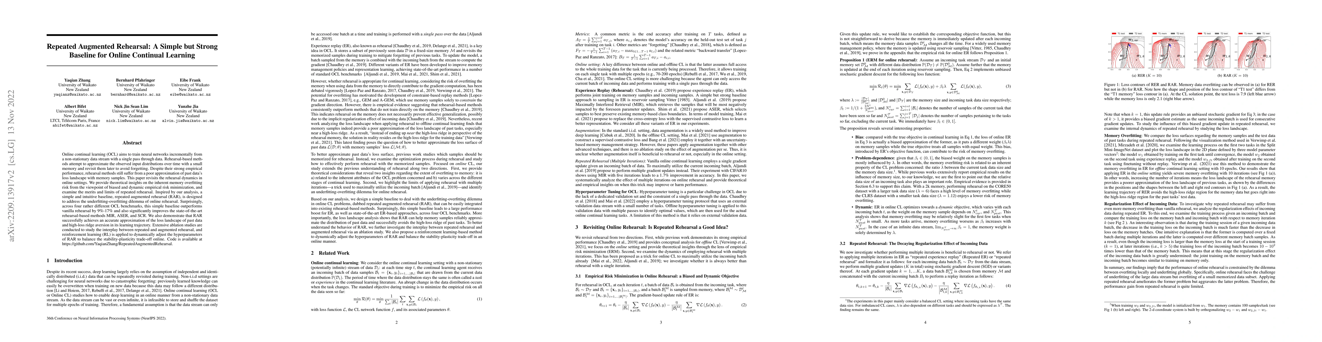 Thumbnail for A simple but strong baseline for online continual learning: Repeated
  Augmented Rehearsal