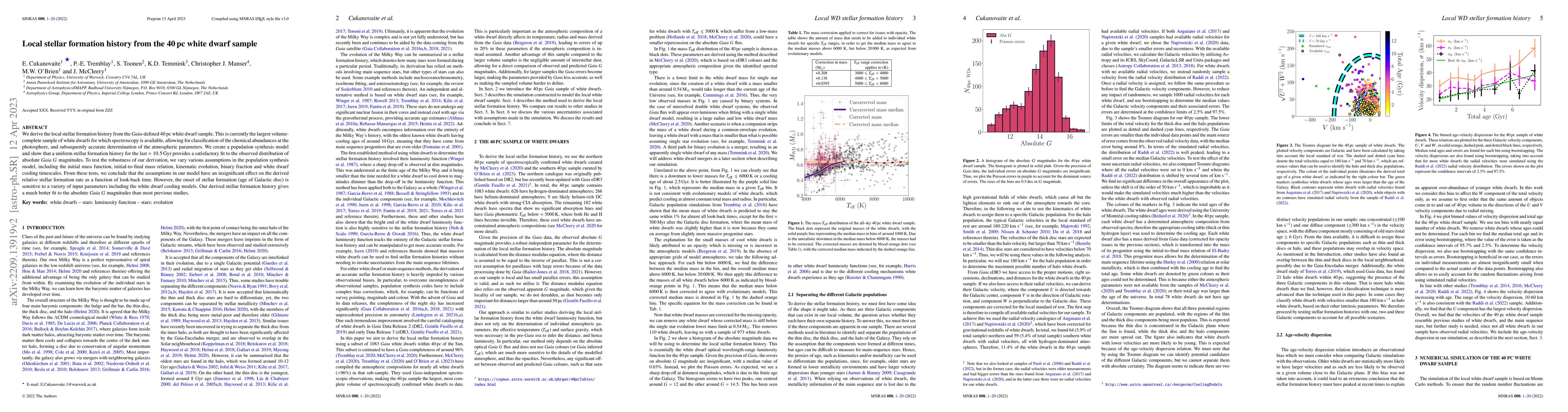 Thumbnail for Local stellar formation history from the 40 pc white dwarf sample
