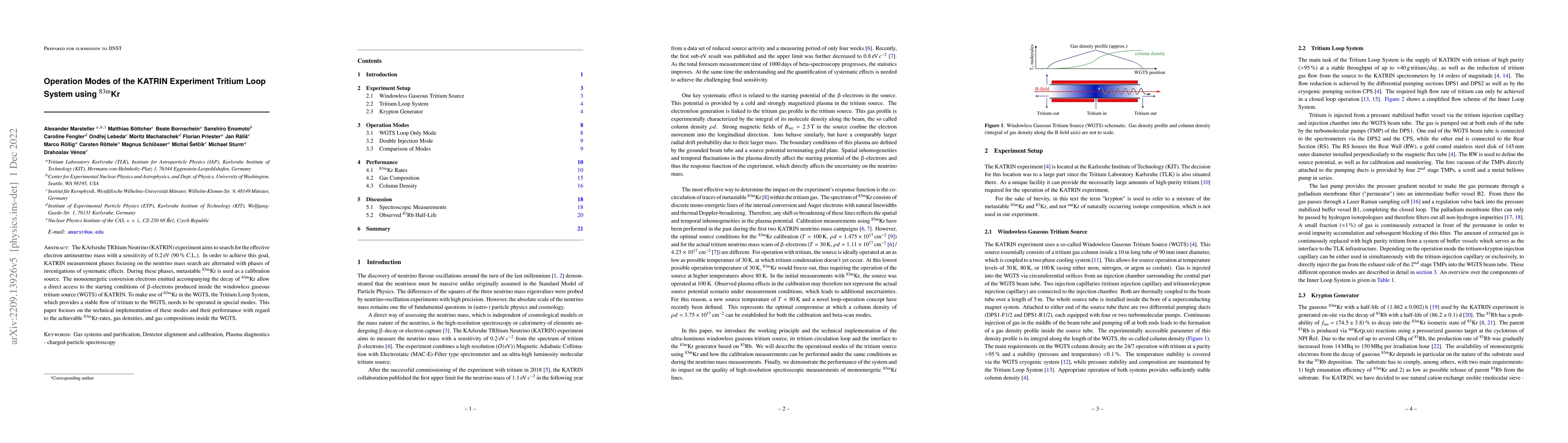 Thumbnail for Operation Modes of the KATRIN Experiment Tritium Loop System using
  $^{83\mathrm{m}}$Kr