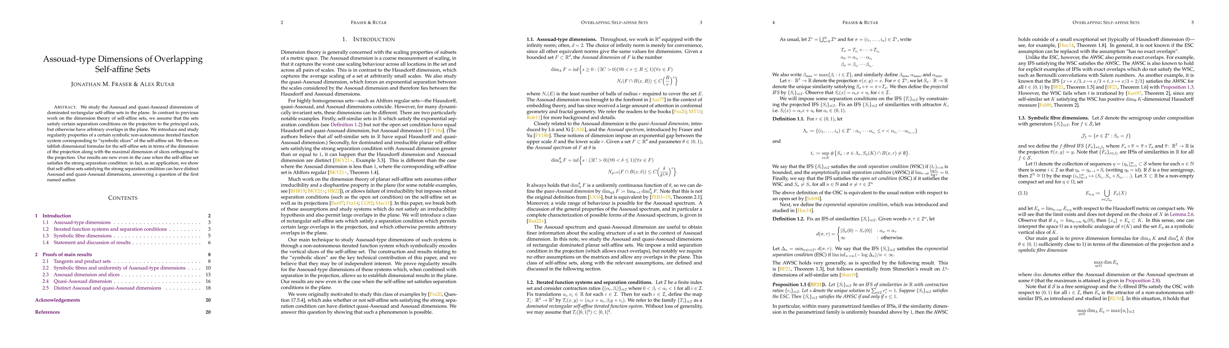 Thumbnail for Assouad-type Dimensions of Overlapping Self-affine Sets
