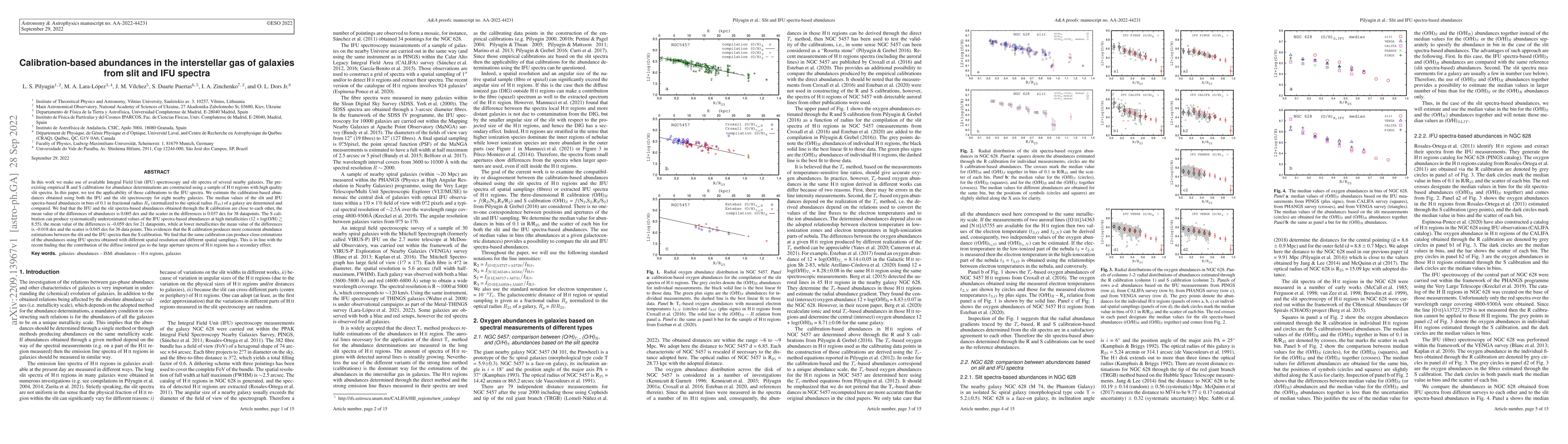 Thumbnail for Calibration-based abundances in the interstellar gas of galaxies from
  slit and IFU spectra
